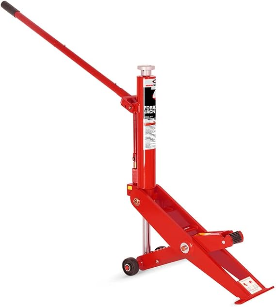 AFF Forklift Jack - 7 Ton (14,000 lbs) Capacity - Heavy Duty | Unique Scissor Lift Design Fits Most Forklift Models - Removable Handle, Heavy-Duty Casters - Lifting Range 2.5" to 16.5"