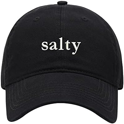 Baseball Cap Men Salty Embroidered Dad Hat | Unique Embroidery,Washed Cotton,Basic daily wear,Metal buckle adjustable back,unisex for men & women,lightweight & breathable