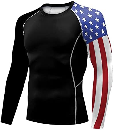 Mens Rash Guard Shirts Sun Protection UPF 50 Long Sleeve BJJ Jiu Jitsu Fitness Running Fishing Swim T Shirt