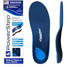PowerStep ProTech Full Length Orthotic Insoles, Medical Grade Arch Support Inserts for Plantar Fasciitis Relief, Heel Pain, Maximum Cushioning, Memory Foam Orthotics, Made in The USA