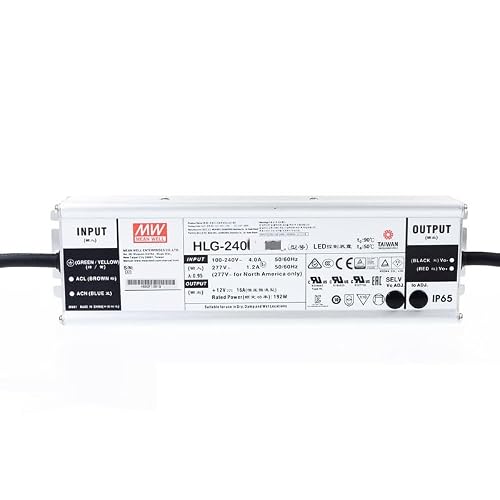 Mean Well HLG 240W 4.45A LED Driver HLG-240H-54AB Switching Power Supply Converter Transformer with IP65 PFC Constant VoltageCurrent 3 in 1 Dimming