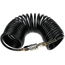 Air Hose,25ft Air Compressor Hose with Bend Restrictor,PE Recoil Air Hose with 1/4 Solid Pure Copper Quick Connect Fittings,Flexible Compressor Hose with 1/4 Quick Coupler