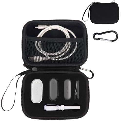 YouKnow Hard Case Compatible with PLAUD NotePinNotePin S AI Voice Recorder - with Custom Foam Insert Holds Recorder, Magnetic Pin, Clip, Dock, Wristband & Cable Case Only Black