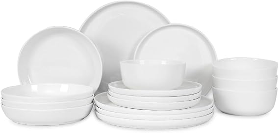 Table 12 Natural White 16-Piece Dinnerware Set, Service for 4, TD16Y40W