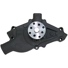 PRW 1435022 Performance Quotient Black Ceramic 3/4" Pilot Shaft High Flow Revised Impeller Entry Aluminum Water Pump for Chevy 1955-95 SB
