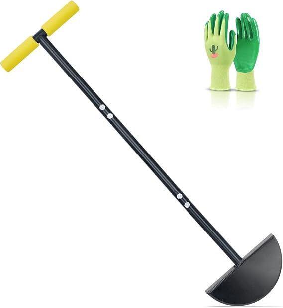 Colwelt Half Moon Edger Lawn Tool, Manual Lawn Edger Half Moon Shovel Spade | Edger Lawn Tool 37, Half Moon Shovel with Soft Handle, Edging Cutter Tool for Grass, Borders Sidewalks, Driveways, Gardens