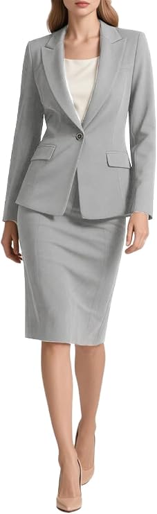 Women's Business Suit Sets 2 Piece Professional Blazer and Skirt Outfits for Office Womens Formal Skirt Suit