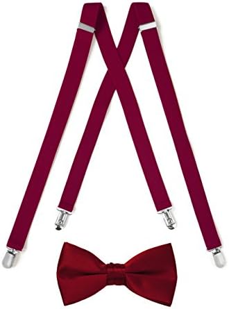 Suspender & Bow Tie Set Kids, Apple Red