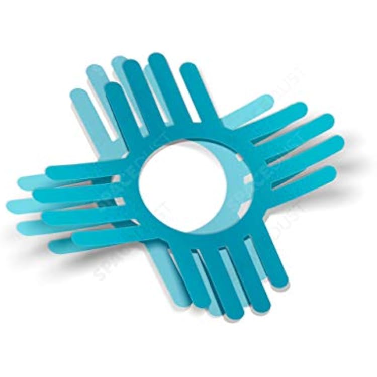 2 Zia Symbol Stickers 4 x 4 inch Turquoise Weatherproof Window Vinyl Decal Set for Car Windows