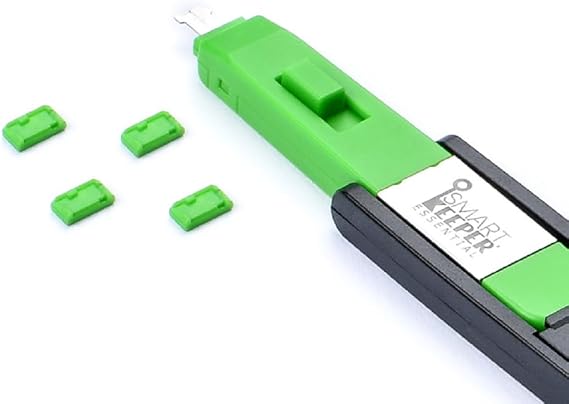 SmartKeeper Essential / 4 x Micro USB B-Port Blockers + Key/Green