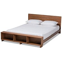 Baxton Studio Beds (Platform), Full, Ash walnut