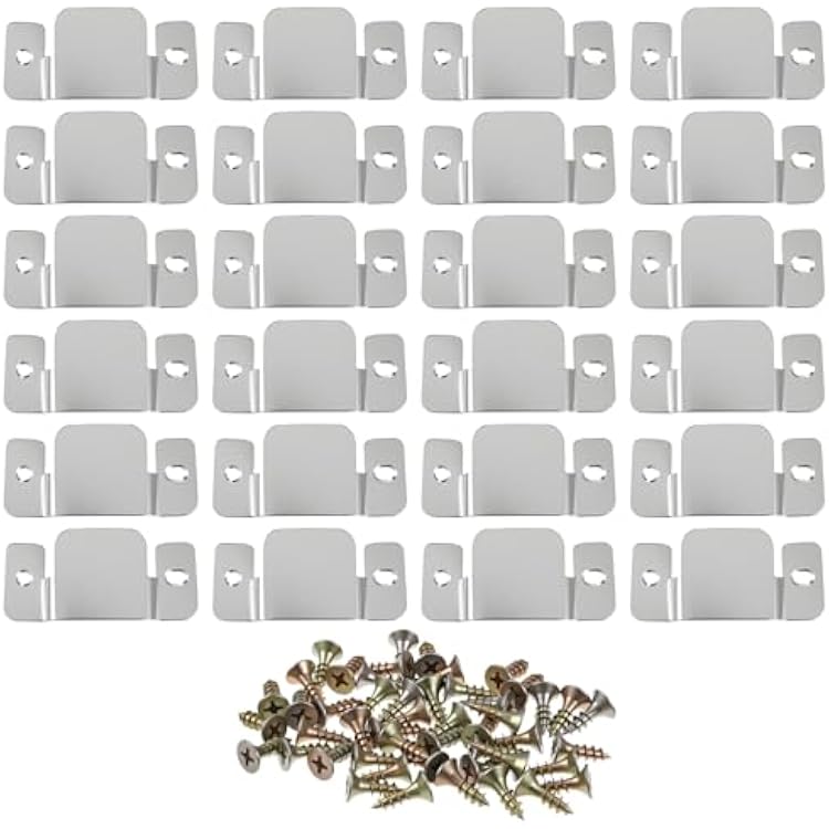 24 Pcs Metal Sectional Couch Connectors, Stainless Steel Sectional Sofa Connector Bracket Interlocking Sofa Connector, Furniture Connectors for Loveseat, Chair, Recliner with 50 Screws