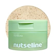Nutseline Cica Nut Calming Pads 60 Sheets Korean Skincare Soothing & Hydrating Cooling Pads for Sensitive Skin, Niacinamide & Centella Extract, Redness & Irritation Relief