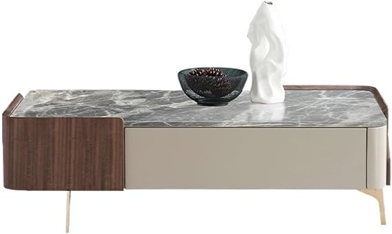 Coffee Table Dining Table Personalized Light Luxury Marble Long Coffee Table with Storage Modern Side