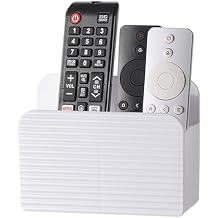 LINFIDITE Adhesive TV Remote Control Holder Wall Mount TV Remote Holder For Bedside Wall Remote Control Caddy Storage Organizer Stand Box (For 2 Or 4 Remote Controls Whtie Quantity 1)