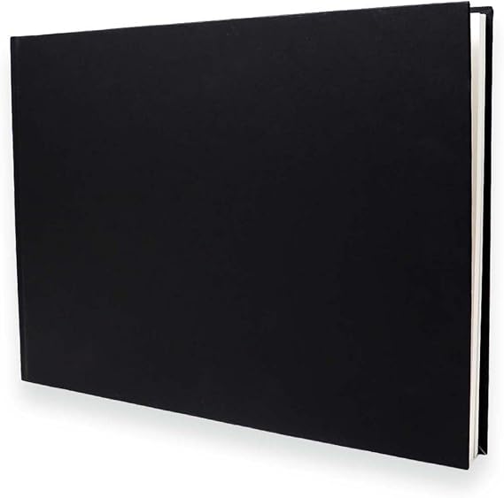 Artway Studio Casebound A3 Sketchbook Landscape - 80 Sides/40 Pages of 170gsm Cartridge Paper Black Hardback Sketchbook