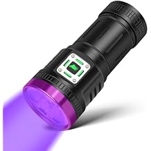 45W UV Flashlight Usb Rechargeable Blacklight Flashlights Powerful, 9-Core Led 385-395 nm UV Light for Pet Urine Detection,Resin Curing,Scorpion,Rocks,AC Leak,Bed Bugs,Blood Tracking,Uranium Glass