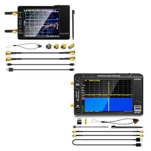 [Upgraded] AURSINC NanoVNA-H Vector Network Analyzer with TinySA Ultra ZS406 Spectrum Analyzer 4inch HW V0.4.6 100kHz-5.4GHz Handheld Frequency Analyzer with 32Gb Card