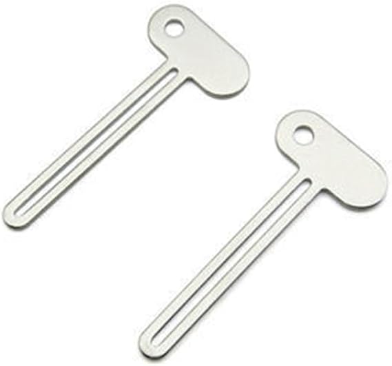 2Pcs Stainless Steel Toothpaste Squeezer, Tube Key Squeezers,Metal Tube Squeezer Key Toothpaste Roller Tube Wringer,Key Roller Dispenser Wringer Tools, for Paint, Cream, Cosmetic and Hair Dye (2)