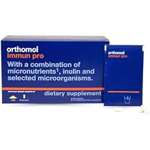 Orthomol Immun Pro, Immune Support &amp;amp; Gut Health Powder &amp;amp; Capsules for Adults with Probiotics, Prebiotics, Fiber, Vitamin C, Zinc, Selenium, Iodine, Vitamin D, E, A,B, Calcium 30 Day Supply