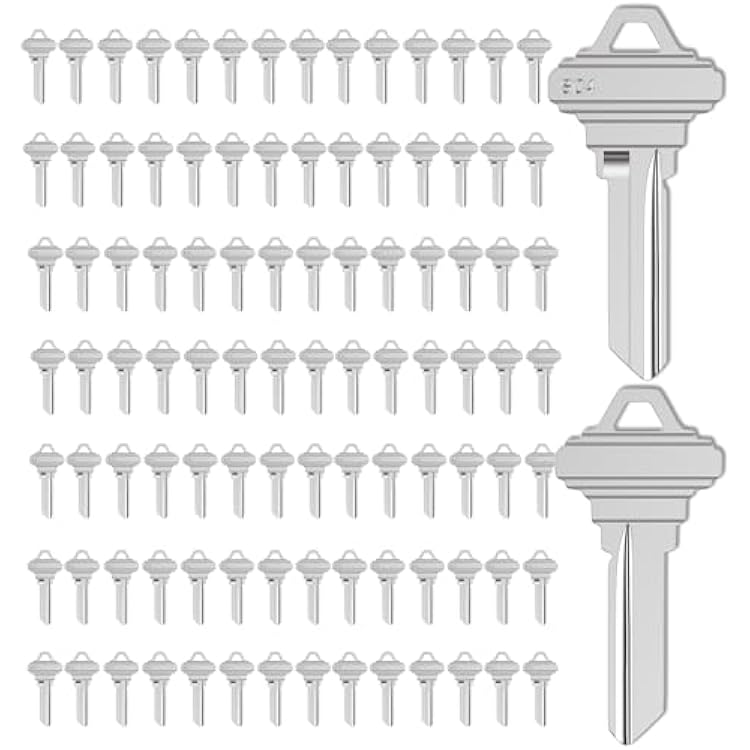 WAH LIN PARTS Blank Key Blanks, Pack of 100 Uncut Blank Keys, Copper Structures Blank KeysSC4, Nickel, Brass, WL-SC4