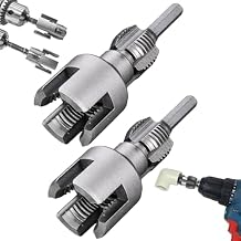 Integrated Internal & External Pipe Threading Tool, 2025 Pipe Thread Cutting Tool, Electric Drill Compatible PVC Pipe Threader Kit, 1/2" (DN15) 3/4" (DN20) Pipe Sizes Rethreading Tool (1/2"+3/4")