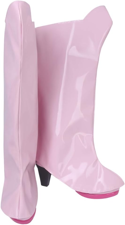 YuanCos Womens Pink Cosplay Shoes Heeled Boots