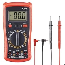 Digital Multimeter with Premium Probes, Measures AC/DC Voltage, Current, Resistance, Diode, Triode, Suitable for Household use, and Industrial use - Red