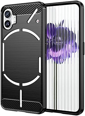 Case for Nothing Phone 1 Case, Nothing Phone One A063 Case, Nothing 1 Case, Slim Thin Carbon Fiber TPU Rubber Protective Cases Anti-Scratch Shockproof Cover for Nothing Phone 1 Black