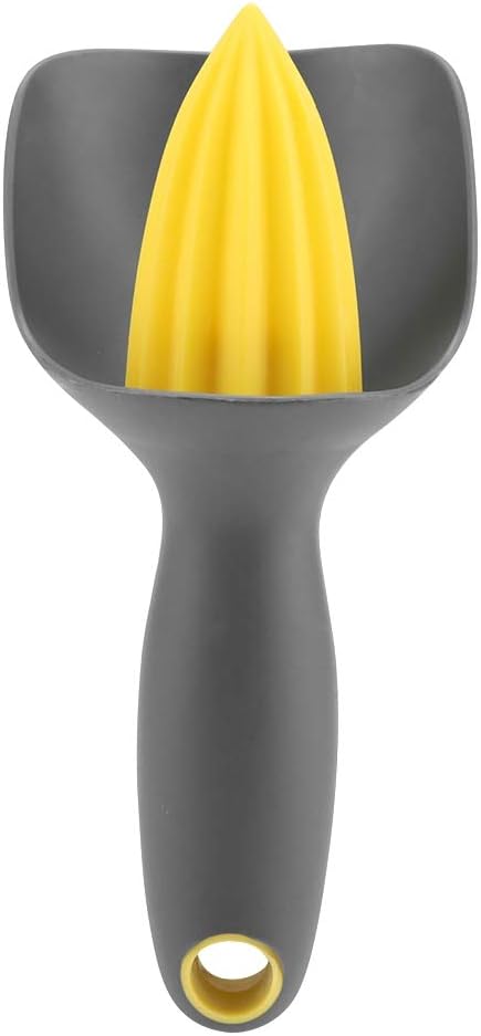 Manual Hand Citrus Reamer, 2Pcs Ergonomic Manual Mini Lemon Squeezer Juicer Juice Head Optimized for Squeezing Oranges Grapefruits Lemons (Black Grey)
