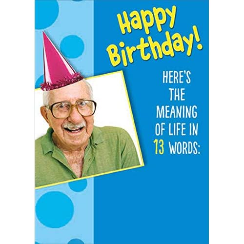 RSVP Meaning of Life in 13 Words FunnyHumorous Masculine Over The Hill Birthday Card for Him : Man : Men,Yellow,5 x 7,GC-B7355