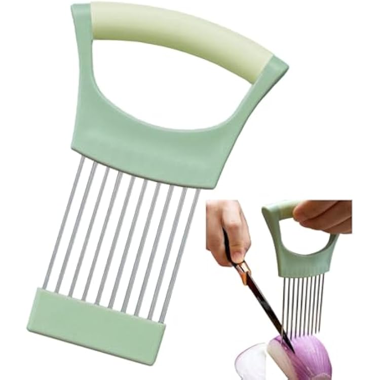 Onion Holder for Slicing Tomato Slice Holder Kitchen Chopper Assistant Tool,Vegetable Cutter with Protective Cover for Lemon,Potato,Egg,Food Slice Assistant,Kitchen Tool Gifts for Mom Grandma Women