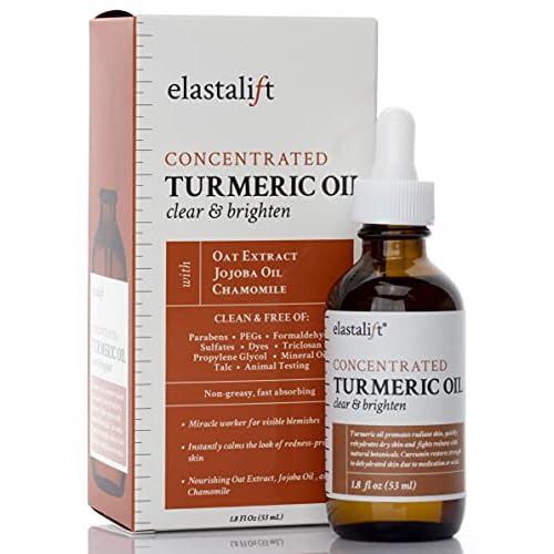 Elastalift Turmeric Oil Facial Skin Care Serum For Face. Antioxidant Moisturizer Skincare Serum Formula WRose Extract & Jojoba Oil For Dry Skin, Redness, Skin Blemishes, 1.8 Fl Oz