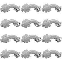 Liquid Tight Connector Flexible Non Metallic Electrical Conduit Connector Fitting 90 Degree Electrical PVC Conduit Fittings for Home Kitchen Bathroom Tube Tool Supplies (12 Pieces, 1/2 Inch)
