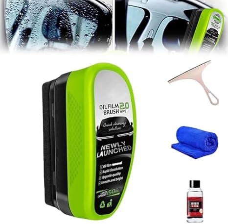 Car Windshield, Glass Cleaner, Glass Oil Film Remover Brush for Car, Prevents Rain and Fog Cleaning Glass Brush