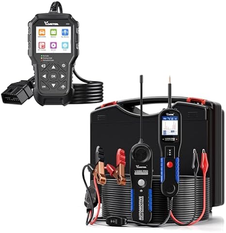 VDIAGTOOL V200 Pro Automotive Power Circuit Probe Tester Circuit Breaker Finder Tool Circuit Short Finder with VD31 Car Code Reader, OBD2 Scanner with Car Key Battery Tester