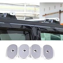 Roof Racks Cross Bars Keyhole Cover Fit for Hummer H2 2003-2009, Aluminum Alloy Roof Luggage Rack Cross Bar Keyhole Panel Trim Cover Frame Accessories, 4PCS