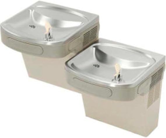 Elkay EZSTL8LC Versatile Wall Mount Bi-Level ADA Cooler Non-Filtered Refrigerated Light Gray Granite