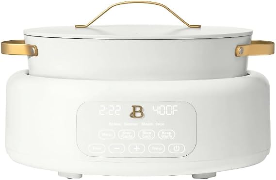 Beautiful by Drew Barrymore 6qt Electric Multi-Cooker, 10-in-1, 7 Preset Functions, White