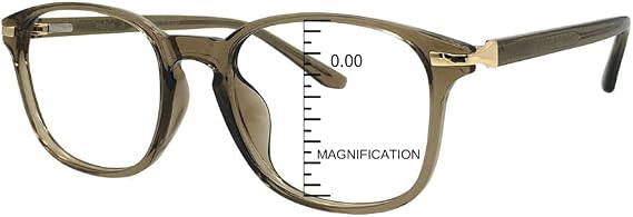 ProEyes Bailey, Progressive Blue Light Blocking Readers, 0 Strength on Top Lens, Spring Hinge, Lightweight, Durable