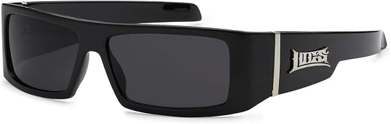 Locs 9058 Black Sunglasses | Authentic Gangster Rectangular Dark Maddogger Shades