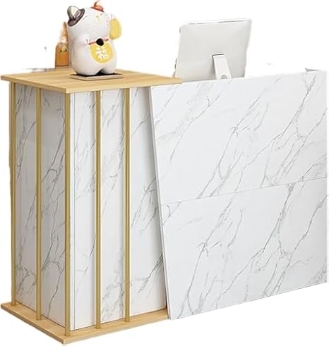 Stylish Modern Wood Reception Counter with Drawers - Compact Front Desk Cashier Station for Beauty Salons, Supermarkets, Clothing Stores & Hotels, 100x40x90cm