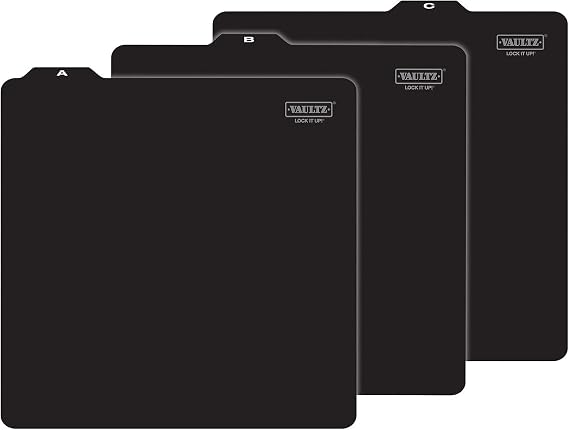 Vaultz Vinyl Record Storage Dividers A-Z, 26 Alphabetical Guides, Black
