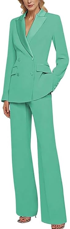 Double Breasted Women Suit for Work Professional 2 PC Business Suit Prom Party Tuxedos