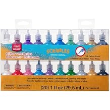 Bulk Buy: Scribbles Glitter 3D Paint Glitter - Pack of 20, Permanent Dimensional Paints for Fabrics, T-shirts, Backpacks, Posters, Glass, Wood and More