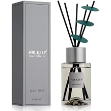 Airkeep Reed Diffuser/Grey Reed Diffuser Set/6.7 oz(200ml)/Clean Linen Oil Diffuser & Reed Diffuser Sticks/Home Decor & Office Decor, Fragrance and Gifts