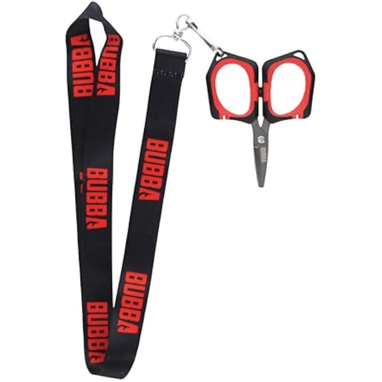 Bubba Micro Fishing Shears with Lanyard, Titanium-Nitride Coated Blades, Cuts through Monofilament, Fluorocarbon, and Braided Line, For Fishing