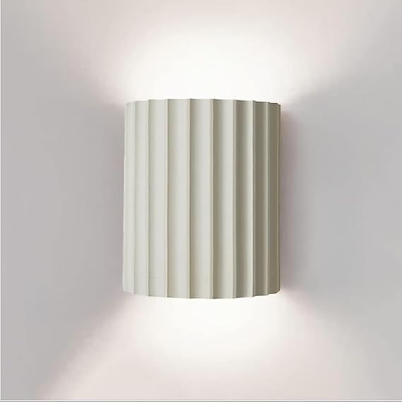 LightInTheBox Modern LED Wall Sconce Minimalist Resin Wall Light Nordic Style Half-Cylinder Tree Root Desgin Up and Down Light for Stairs Hallway Bedroom (White)
