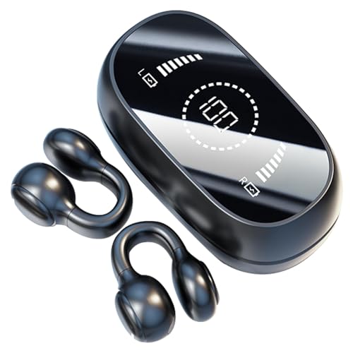 Wireless Ear Clip Bone Conduction Headphones Bluetooth Wireless Clip On Open Ear Headphones Earbuds Earclip Bone Conduction Earbuds Head Set Waterproof Bone Conducting Ear Buds Induction Headphones