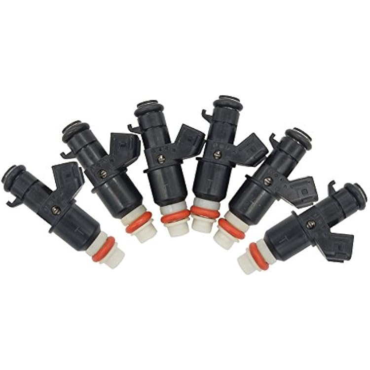 JESBEN FJ485 6pcs Set Fuel Injectors 8 Holes Replacement for Honda Accord 3.0L Odyssey Pilot Ridgeline 3.5L Acura MDX TLX 3.5L TL 3.2L 16450-RCA-A01